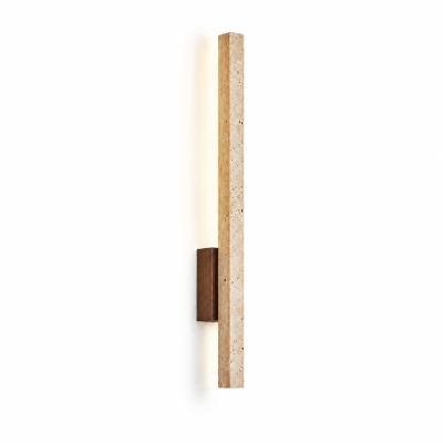 Linear Travertine And Wood LED Wall Light