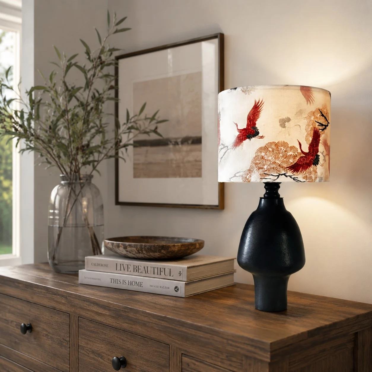 Console/bedroom styling scene