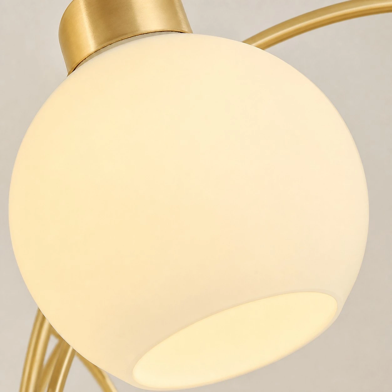 Clear glass globe shade detail